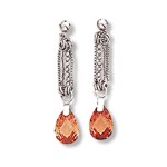 Champagne CZ Multichain Dangle Earrings Champagne CZ Multichain Dangle Earrings